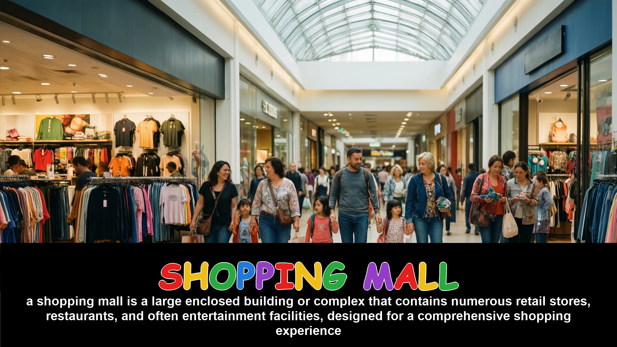 English Illustration for shopping mall